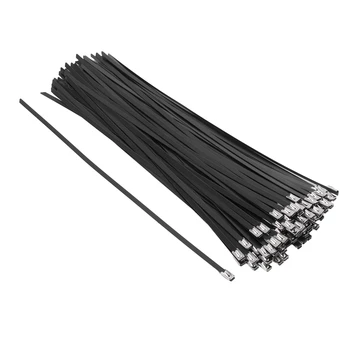 500 бр./лот, 4,6 mm x 300 mm, кабелна замазка от неръждаема стомана с PVC пластмасово покритие Ss304