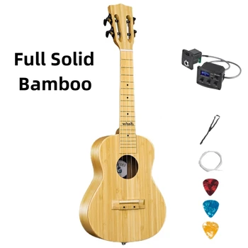 Напълно Сигурна ukulele Бамбук 23-Инчов Живо Matte Електрическа Мини-Акустична Китара с 4 Струни Ukelele Guitarra Музикален инструмент