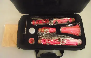 Чудесен цветен кларинет Bb soprano Розово + калъф, добро звучене и техника на изпълнение