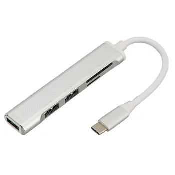 5 в 1 C USB Хъб, Многопортовый C Адаптер USB-хъб за лаптоп