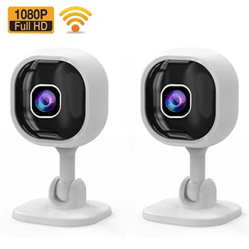 Безжична IP камера HD 1080P WiFi Домашни камера за Нощно виждане Камера за видеонаблюдение е с двустранно звук, IR камера с откриване на движение, приложение