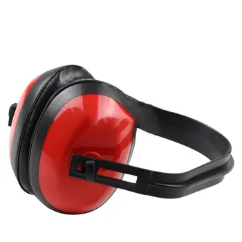 Червени предпазни слушалки с регулируем шумопотискане, Звукоизолирани слушалки за стрелба с лък, Пластмасов удобна превръзка на главата, слушалки за промишлени цели