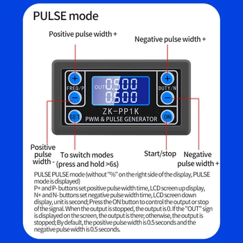 Генератор на сигнали PWM Двухрежимный генератор на честота на импулси PWM LCD дисплей Модул генератор на сигнали за Честота на Работния цикъл се Регулира