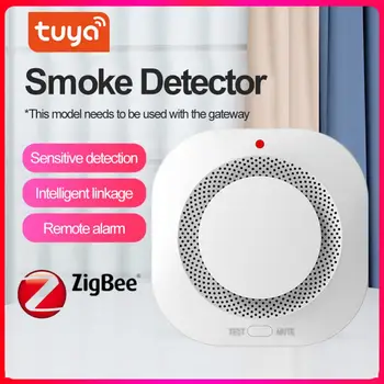 сензор аларма 9v Zigbee Работи С Hristo Zigbee Хъб Детектор за дим Безжичен детектор за дим Аксесоари За Умен Дом Умна Пожароизвестяване