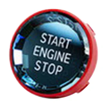 Капак на Превключвателя на салон на Автомобил с Кристали, Бутон за Стартиране на двигателя с един Бутон, Стикер-Хастар за BMW-3/5 Series E70 E90 E60 Червен Цвят