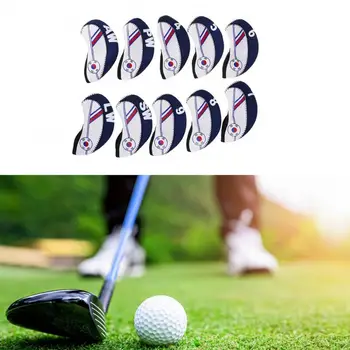 Устойчив на абразия, 10 бр./компл. аксесоар, защитен калъф за главата на стика за голф, глави на стикове, флаг на Южна Корея, Комплект железни шапки, Определени за спортове на открито