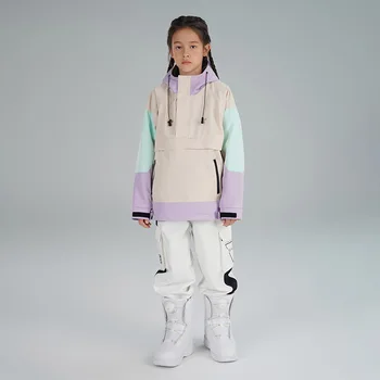 Детски ски костюм SEARIPE за момчета и момичета, зимно топло облекло, Термоодежда, Водоустойчив сноуборд, Зимни пуловер, Панталони за децата на открито