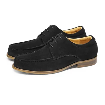 Модерни Велурени мъжки модел обувки Луксозен Качество от естествена телешка кожа, Ръчно изработени 2023 Есенна Дизайнерска Черна Сватбена социална обувки За мъже