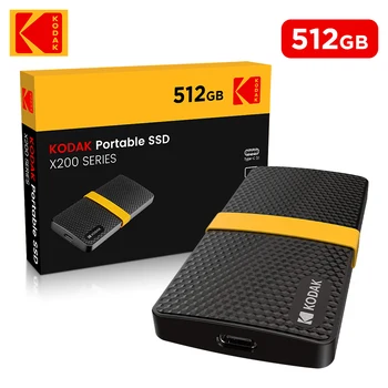 Оригинален външен твърд диск KODAK Type C USB 3.1 Твърд диск, 512 GB SSD Портативен GEN 2 HDD за лаптоп