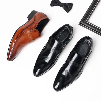 Мъжки Модел обувки без скрепителни елементи, по-Големи Размери 38-46, Елегантни Мъжки Обувки от микрофибър, Официалната Обувки, Мъжки Oxfords, социална Обувки