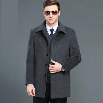 ново записване, модно мъжко палто от нежната вълна, ежедневното палто с отложным яка, Однобортное дебели палта, високо качество, голям размер 5XL