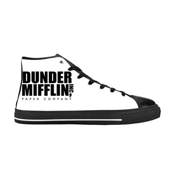 Офис телевизионно шоу Dunder Mifflin Paper Company Ежедневни тъканта, обувки С висок берцем, Удобни дишащи мъжки И дамски маратонки с 3D принтом