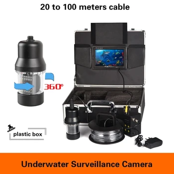 Подводна камера с Кабел с Дължина 20-100 М, 360 ° Система, Система за Видео HD, 24 бр., Led камера за риболов, Видеорекордер за видеонаблюдение, SD карта, в комплекта са включени