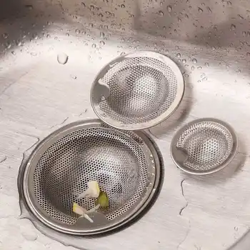Мрежест филтър за кухненски мивки Капан Филтър за мивка от неръждаема стомана с дръжка, Антиблокирующий изход, тапата за източване на отпадъци, вана, душ
