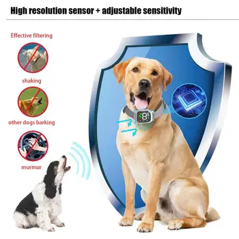 Нашийник с автоматично фиксиране лай на кучета IP67, водоустойчива средство за дресура на домашни животни, голям каишка за кучета, Регулируем размер, меко колие от ABS-пластмаса, за куче, котка