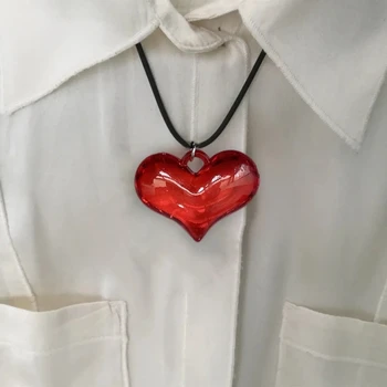 Висулка във формата на червено сърце, веригата на Ключицата, колиета с отложено във формата на сърце от смола, сватба на свети Валентин