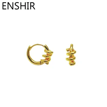 ENSHIR, обеци-халки с обвивка под формата на малък кръг, за жени и момичета, френски модни обнимашки aretes brincos на Едро 