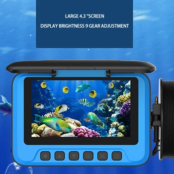 Място за риболов JABS, синьо 4,3-инчов екран, тегло за риболов 100 кг, Водоустойчив детектор на риба с висока разделителна способност за нощно виждане