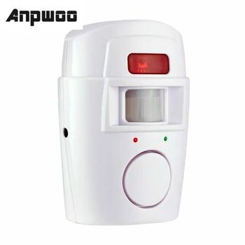 ANPWOO IR Инфрачервен сензор за движение, Безжични Мини алармена система с дистанционно управление, 105 db, силна сирена за домашна сигурност, анти-кражба