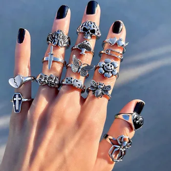 Готик пръстен с пеперуда, Любовна украса, Женски Сватбени пръстени за мъже, модерен подарък за парти на Едро