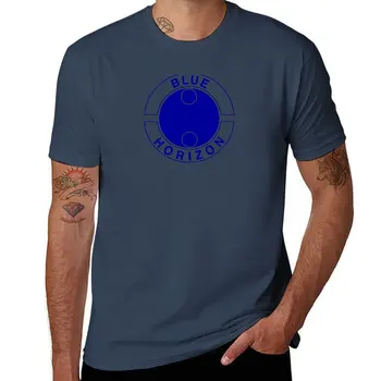Нова тениска Blue Horizon Label, тениски, тениска за момче с черна тениска, летен топ, дизайнерска тениска, за мъже