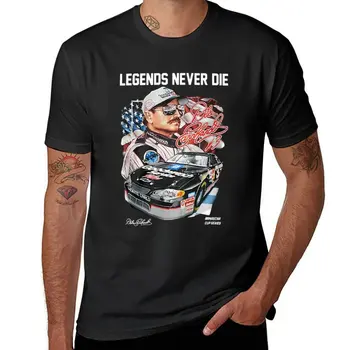 Легендата Никога няма да умре, маркова тениска Дейл Эрнхардта, великолепна тениска на поръчка, тениска нова версия, тениски за мъже, памук