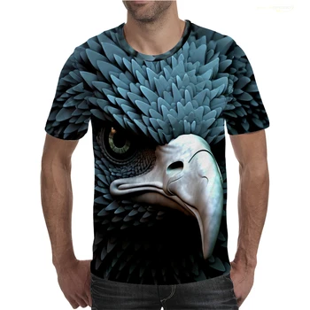 Лятна тениска с орел за мъже, тениски с 3D животно принтом, тениска с Орел, къс ръкав, извънгабаритни потници, тениски, мъжки дрехи 6xl, Топла