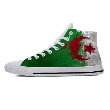 Горещ Алжир, Алжирски Флаг Патриотическая Забавни Модни и Ежедневни Матерчатая обувки С висок берцем, Леки, Дишащи Мъжки И дамски Маратонки с 3D принтом