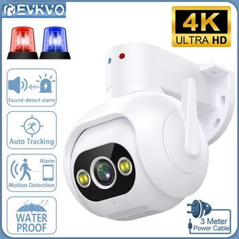 EVKVO 4K 8MP WIFI PTZ Камера 10-кратно Увеличение, Автоматично Следене на Звукова аларма IP камера за видеонаблюдение iCam365