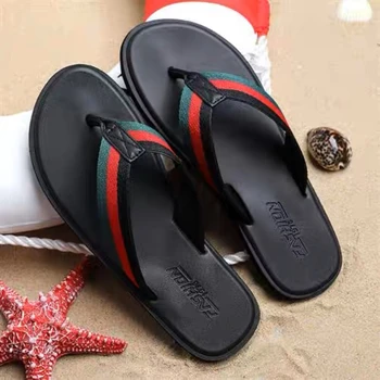 Apanzu/ чехли; мъжки дизайнерски плажни летни джапанки за мъже; луксозна марка обувки; черни модерен мъжки чехли; големи размери 47 48 49 50