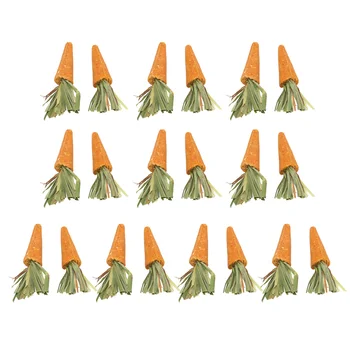 20pcs Играчка Хамстер във формата на Моркови, Скрежещущие Зъбите Декоративни Играчки за Дъвчене на малки животни от Сурови влакна