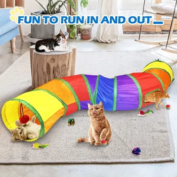Тунел за котки Сглобяеми играчки за домашни котки, Интерактивна забавна играчка за куче-коте, тунел, скучающий тунел за кученце, Коте, Зайче, Туннельная тръба