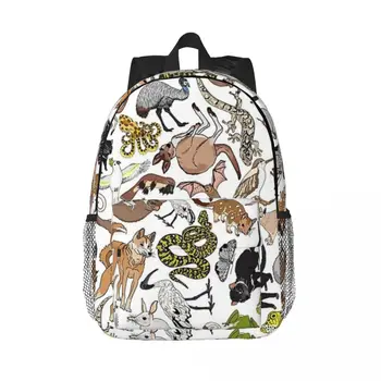Фауната на Австралия, Бели Раници за момчета и момичета, Чанта за книги, Всекидневни, детски училищни чанти, Пътнически раница, чанта през рамо