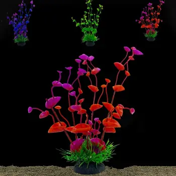 Декоративни изкуствени подводни растения Пластмасова имитация на подводни водна трева Фалшиви пластмасови водни растения