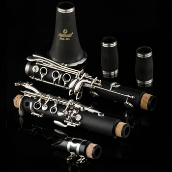 Кларинет си бемол, JAZZOR JBCL-601, Професионален мельхиоровый ключ 17, Никелирани, Твърди бакелитовый корпус, с брезентовым футляром