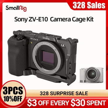 Клетка за камера SmallRig Sony ZVE10 със силиконова дръжка за камера, Вградена быстроразъемная плоча Arca, Комплект за инсталиране на клетки за Sony ZV-E10 3538