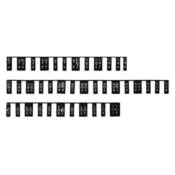 Етикети на пиано, 88 клавиша за обучение, за многократна употреба етикети върху клавишите на пиано за начинаещи (черни)