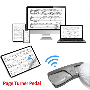 Безжична Преглед на страници Bluetooth Педала Score Turner Viewer 2 Режима на led Подсветка Електронен Foot Switch Score Turner за iOS и Android
